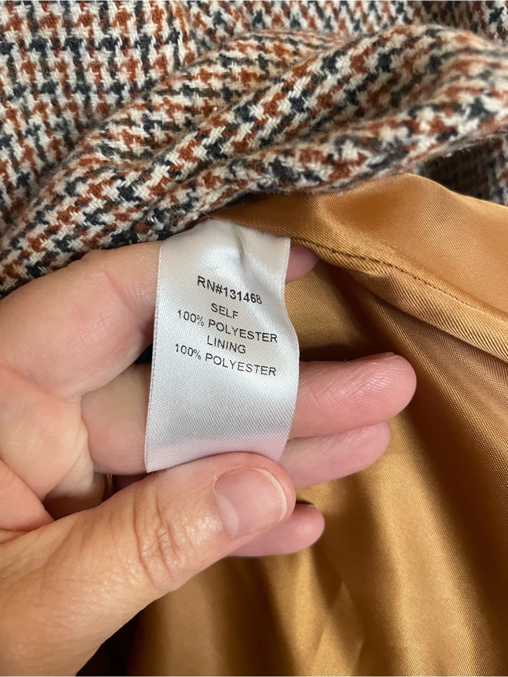 Fate Brown Houndstooth Tailored Blazer M - Picture 9 of 10
